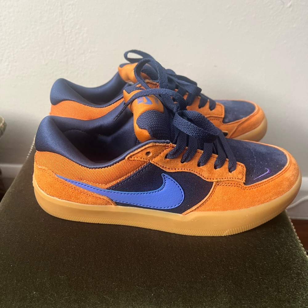 Nike Orange and Blue Sneakers with Suede Accents